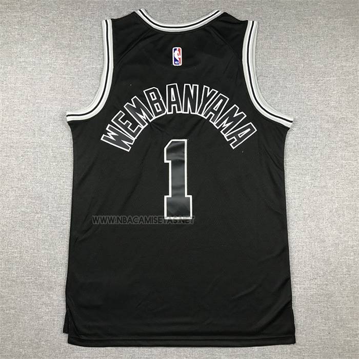 Camiseta San Antonio Spurs Victor Wembanyama NO 1 Classic 2022-23 Negro